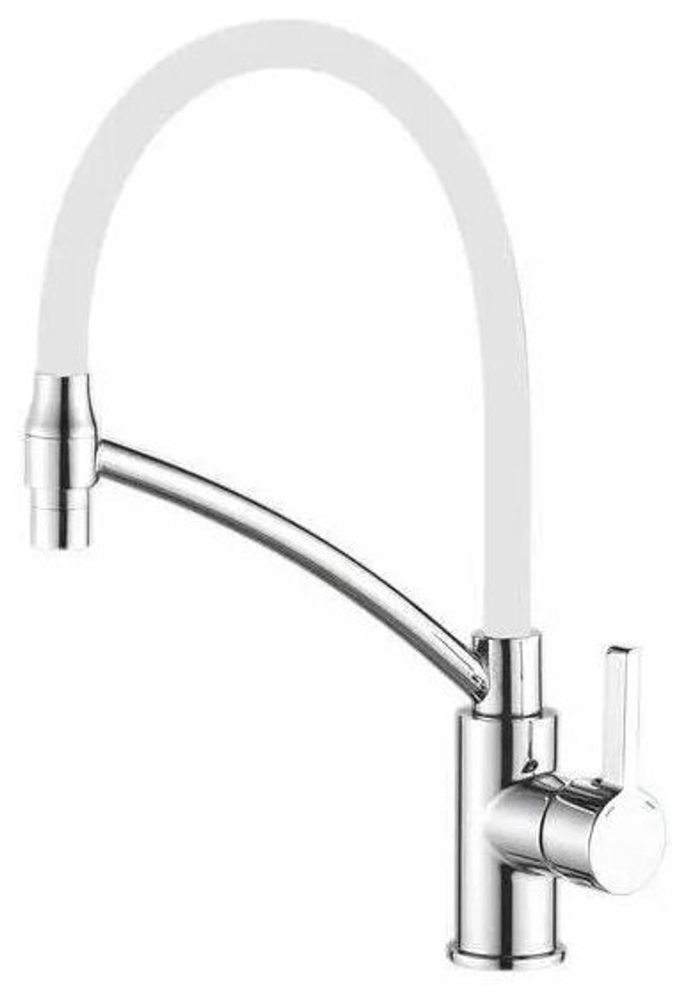 СМЕСИТЕЛЬ ДЛЯ КУХНИ С ГИБКИМ СИЛИКОНОВЫМ ИЗЛИВОМ CASELA 54178-3 БЕЛЫЙ ХРОМ