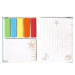 Блокнот со стикерами 8,0 см * 10,6 см, КБС, Alingar, ламинация, закладки-флажки, ассорти, 75 л., линия, "Нежность"