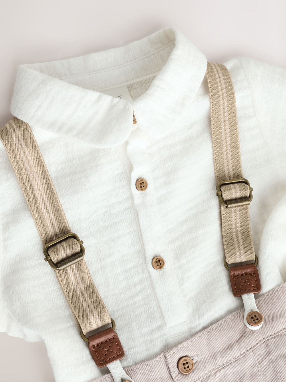 Рубашка и брюки в комплекте для мальчиков Next AR6-782, Белый, Бежевый