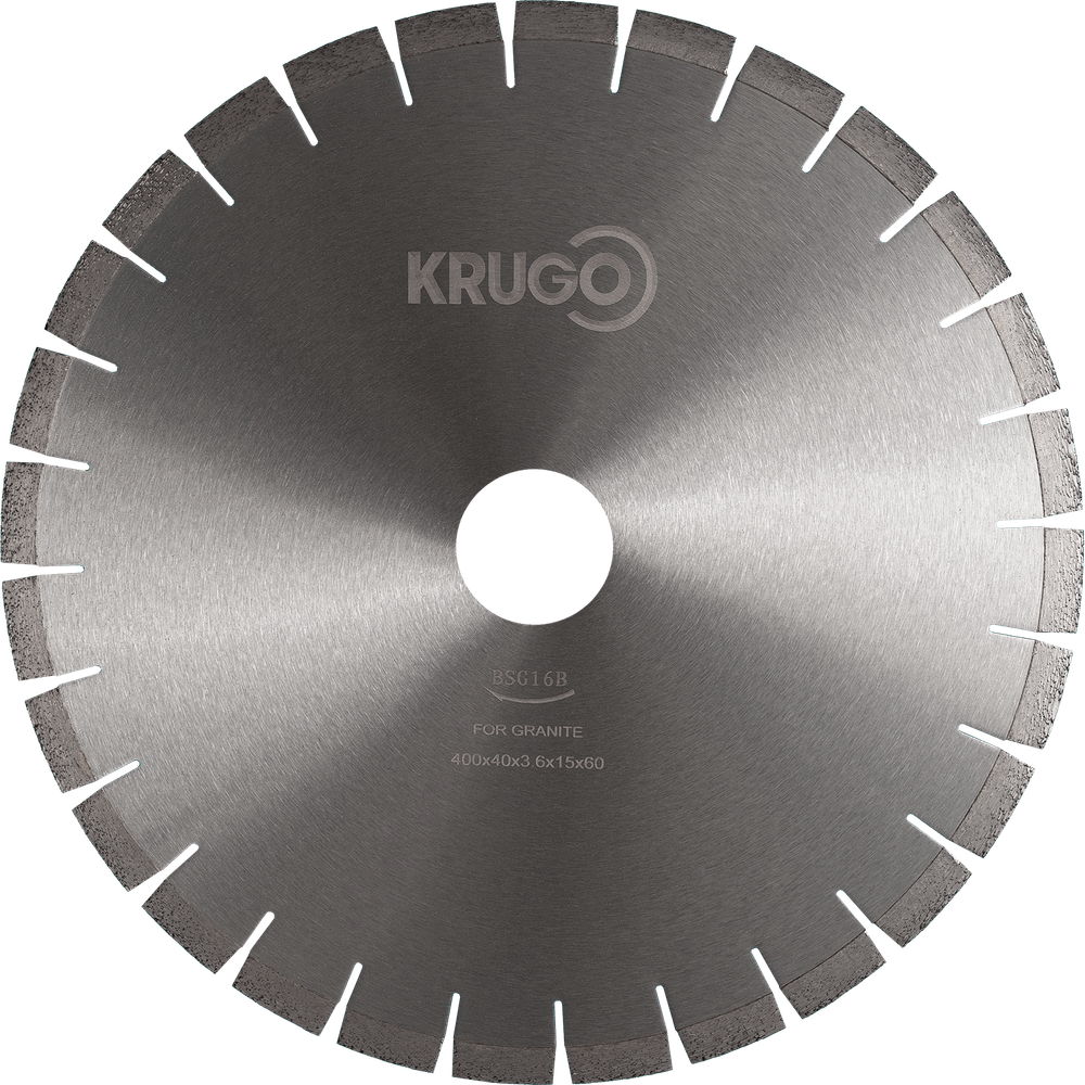 Диск алмазный сегментный по граниту, бесшумный KRUGO 400x40x3,6x60x15mm, BSG16B