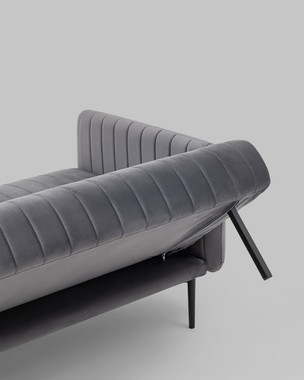 Диван прямой Дрезден велюр серый