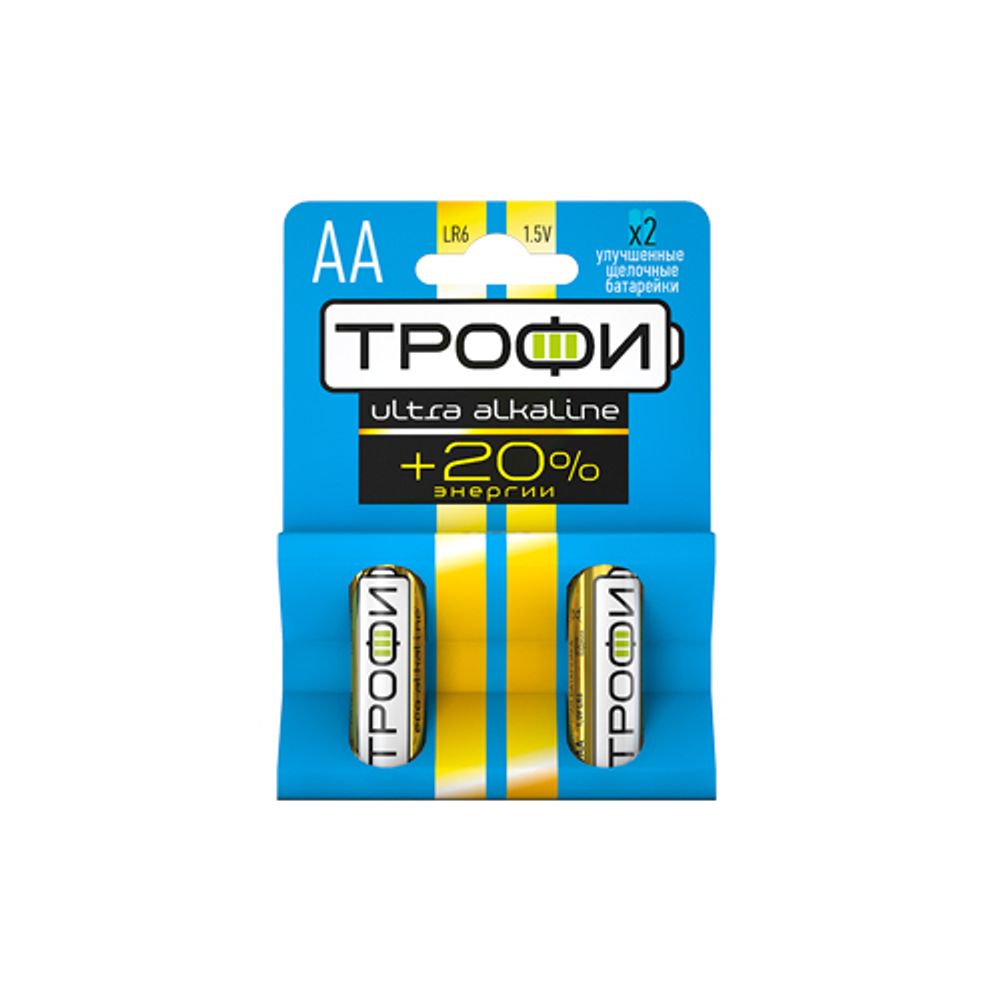 Батарейки Трофи LR6-2BL ENERGY MAX Alkaline | Трофи
