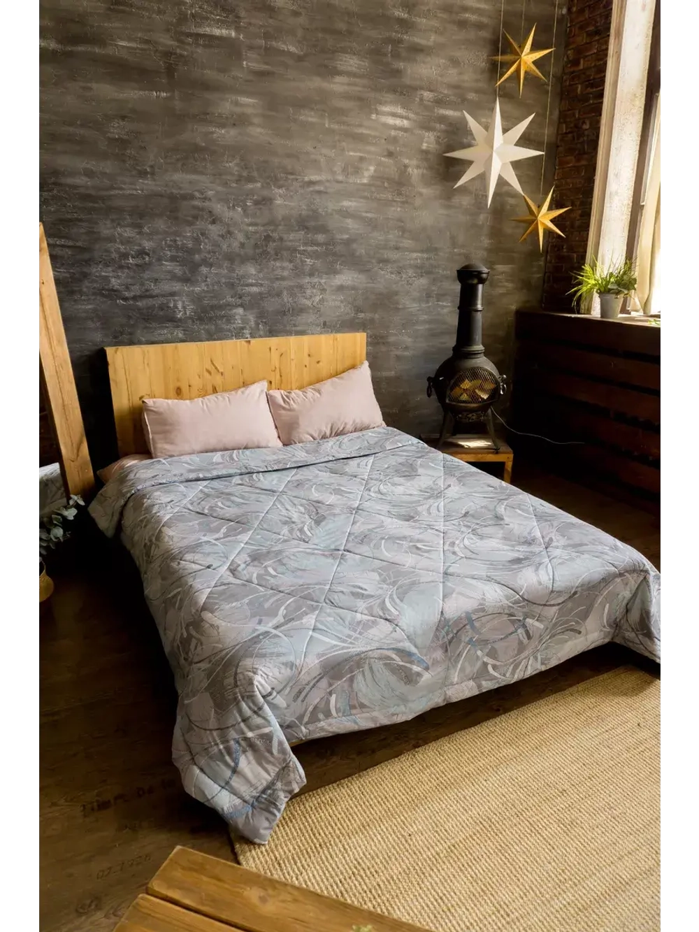 Одеяло 1.5 зимнее всесезонное утепленное лен хлопок