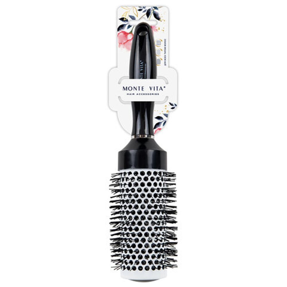 Расческа для укладки волос термобрашинг 24,5х6х4,5 см, круглая, продувная, черная, MONTE VITA (МОНТЕ ВИТА), 457418