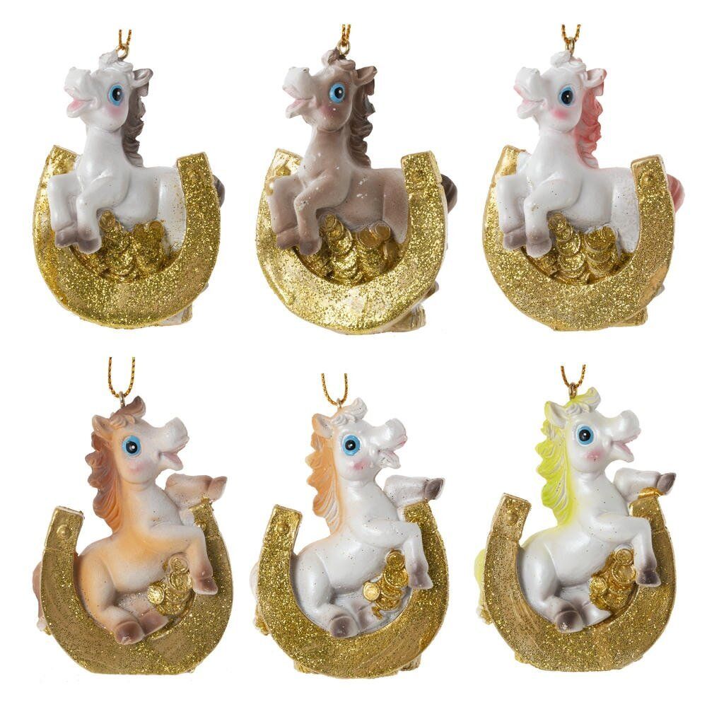 GAEM Фигурка декоративная подвесная "Лошадка", L5 W3 H7,5 см, 6в.