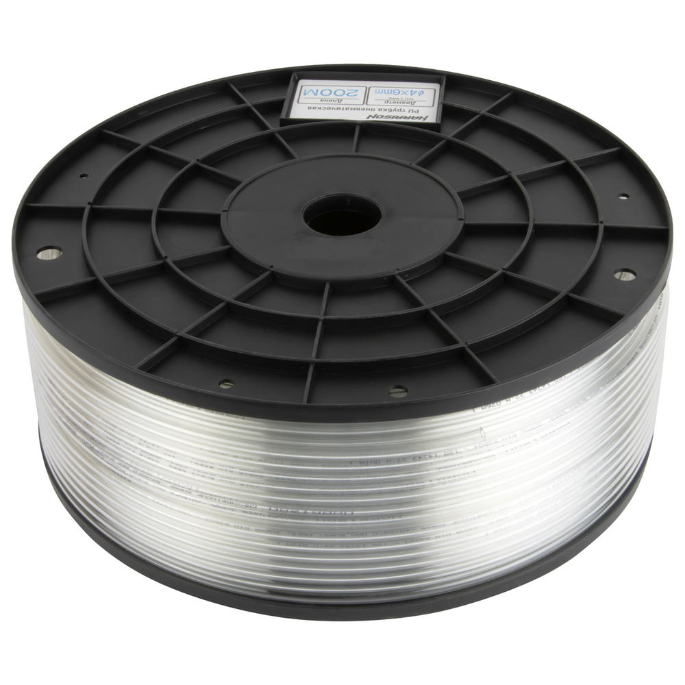 HUS0406-CL Трубка бесцветная Harrison PU 4х6 мм, длина 200 м
