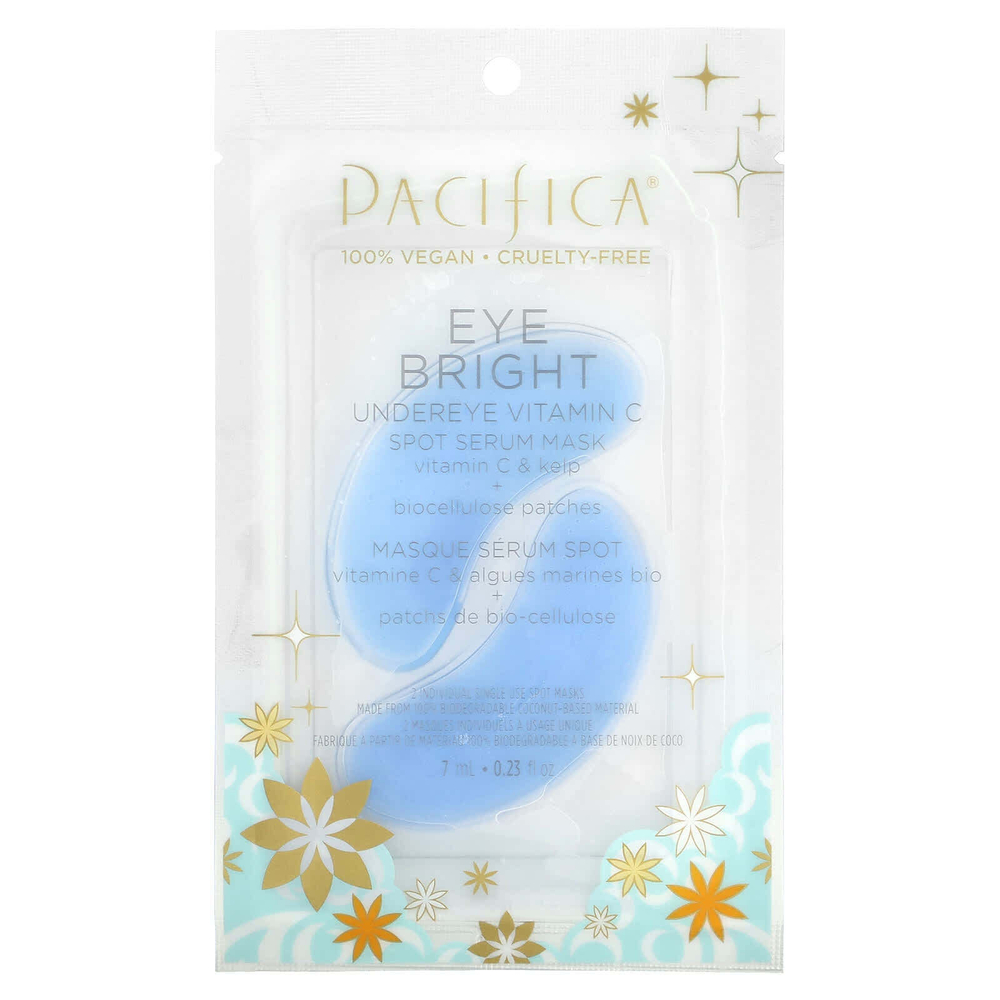 Pacifica, Eye Bright, косметическая маска-сыворотка для кожи вокруг глаз с витамином C, 2 патча, 7 мл (0,23 жидк. унц.)