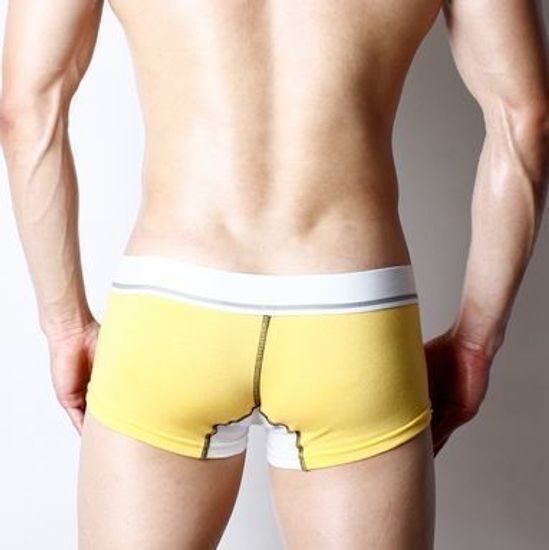 Мужские трусы хипсы с мультяшкой желтые Superbody Cartoon Bear Yellow Hip Boxer