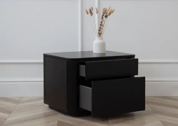 Тумба прикроватная Tammi 2 ящика ширина 50 см (черный)