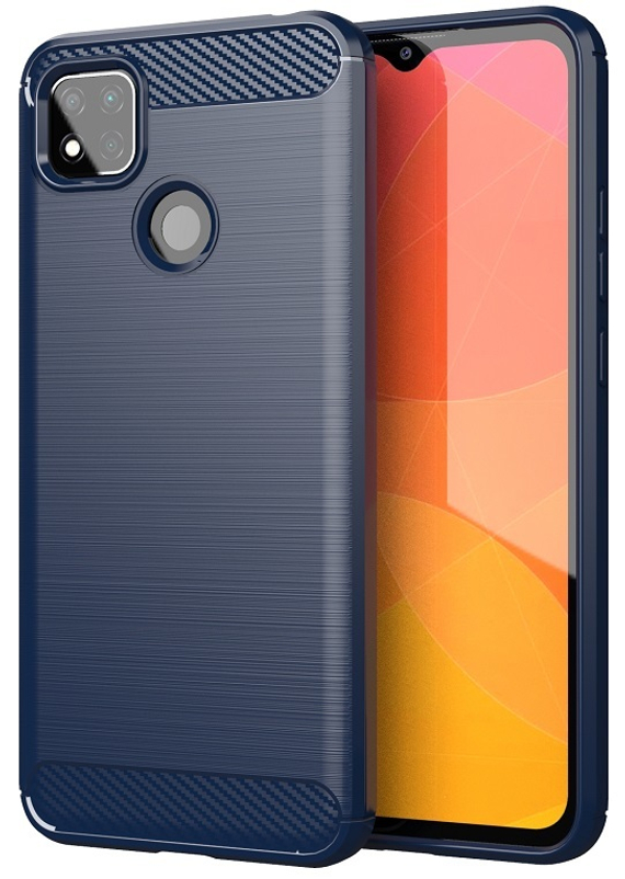 Синий защитный чехол на Xiaomi Redmi 9c, серии Carbon от Caseport