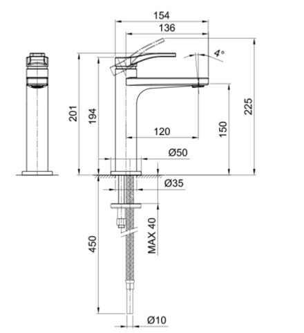 Смеситель для раковины Fantini Lissoni, хром 26 02 B004WF