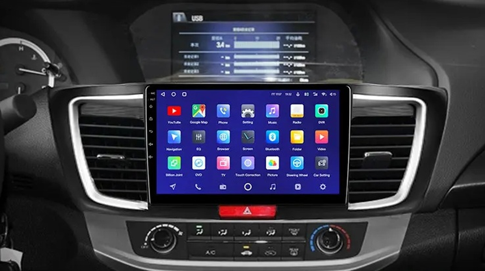 Магнитола для Honda Accord 9 2013-2015 - Parafar PF400UHD (поддержка усилителя, боковой камеры) на Android 13, QLED, ТОП процессор, 8Гб+128Гб, CarPlay, 4G SIM-слот