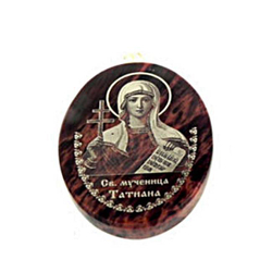 Кулон-оберег "Св. Татиана" обсидиан