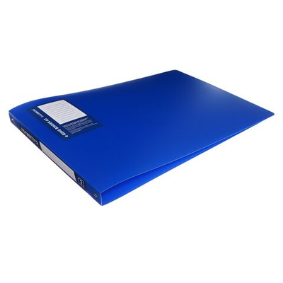 Папка на 4 кольцах А3, Calligrata Standard 27мм, 800 мкм, горизонтальная, синяя