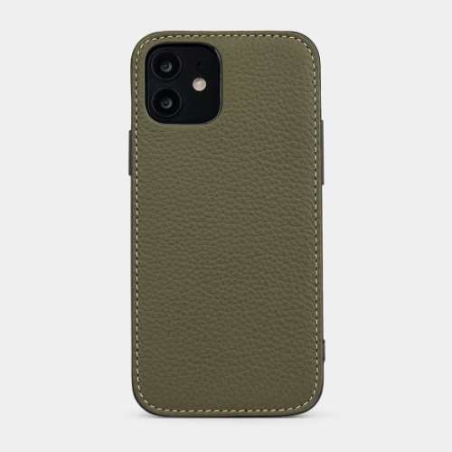 Чехол-накладка для iPhone 12/12Pro из кожи теленка, зеленого цвета