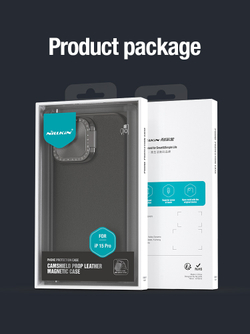 Чехол с вставками из кожи от Nillkin для iPhone 15 Pro, серия CamShield Prop Leather Magnetic Case