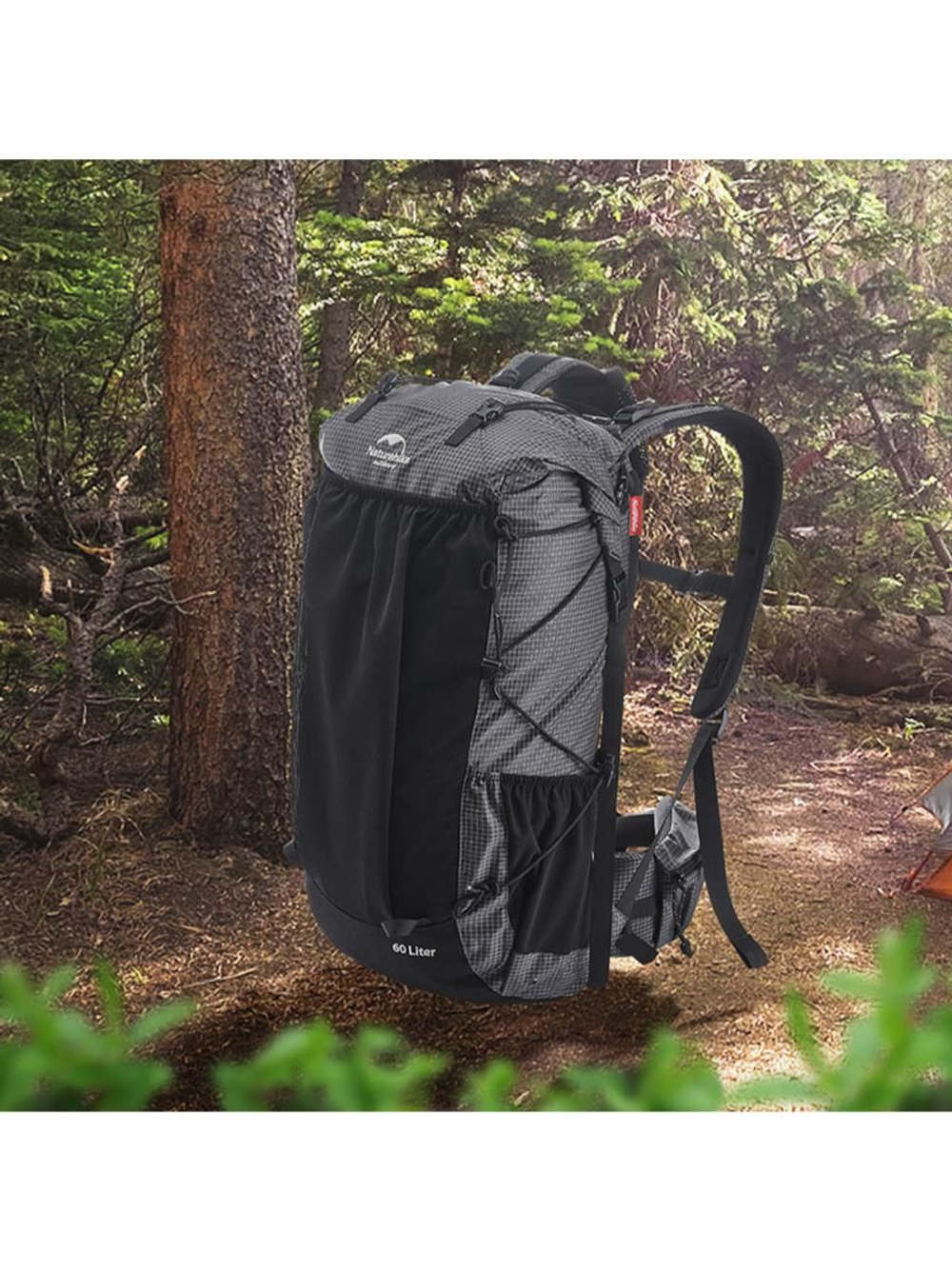 Рюкзак Naturehike Rock Series NH19BP095 60-65 л с рамой, dyneema, черный, 6927595761649