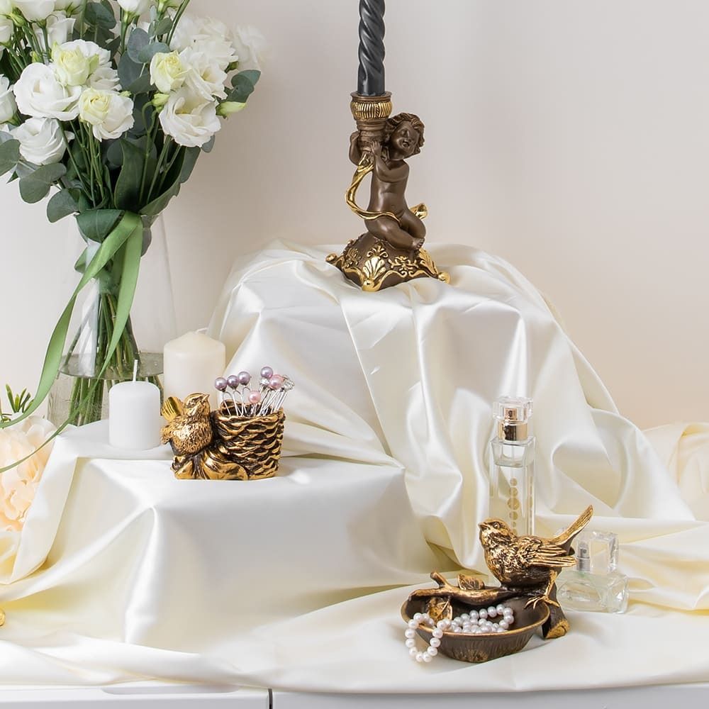 Держатель для зубочисток Птичка Терра Бронза