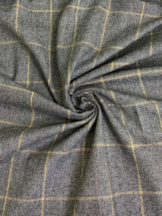 Костюмная шерсть принт клетка, серый, NB#322