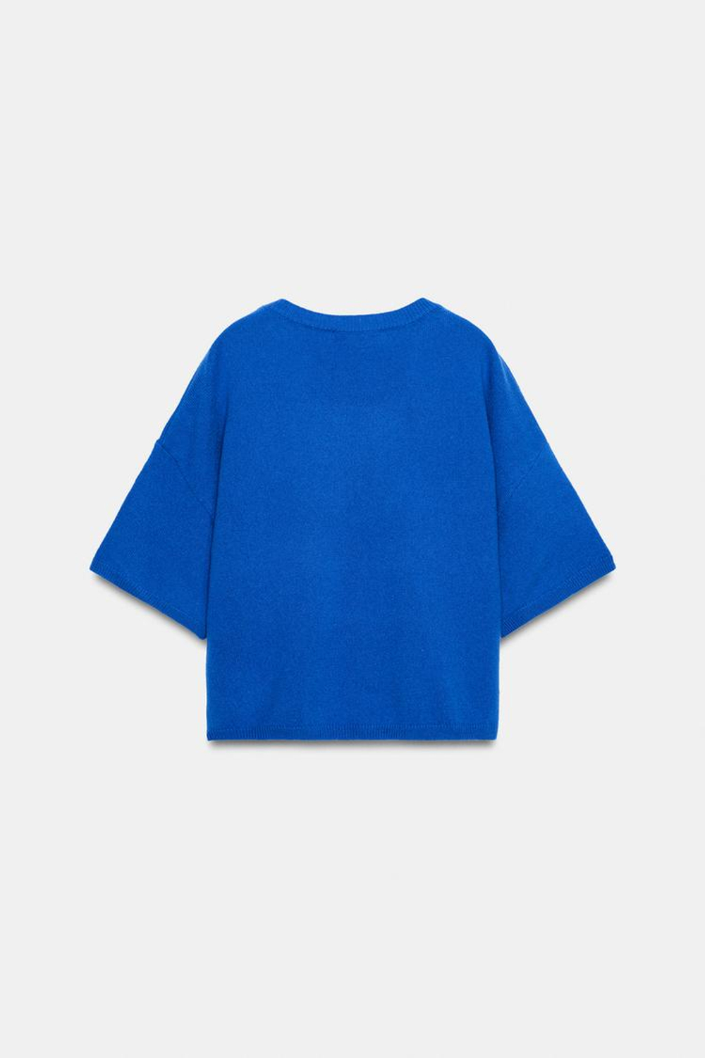 ZARA СВИТЕР ИЗ 100% ШЕРСТИ С ШИРОКИМИ РУКАВАМИ, ЯРКО-СИНИЙ