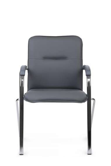 Стул Самба с пластиковыми подлокотниками SMB-03H Хром гальв. Серый