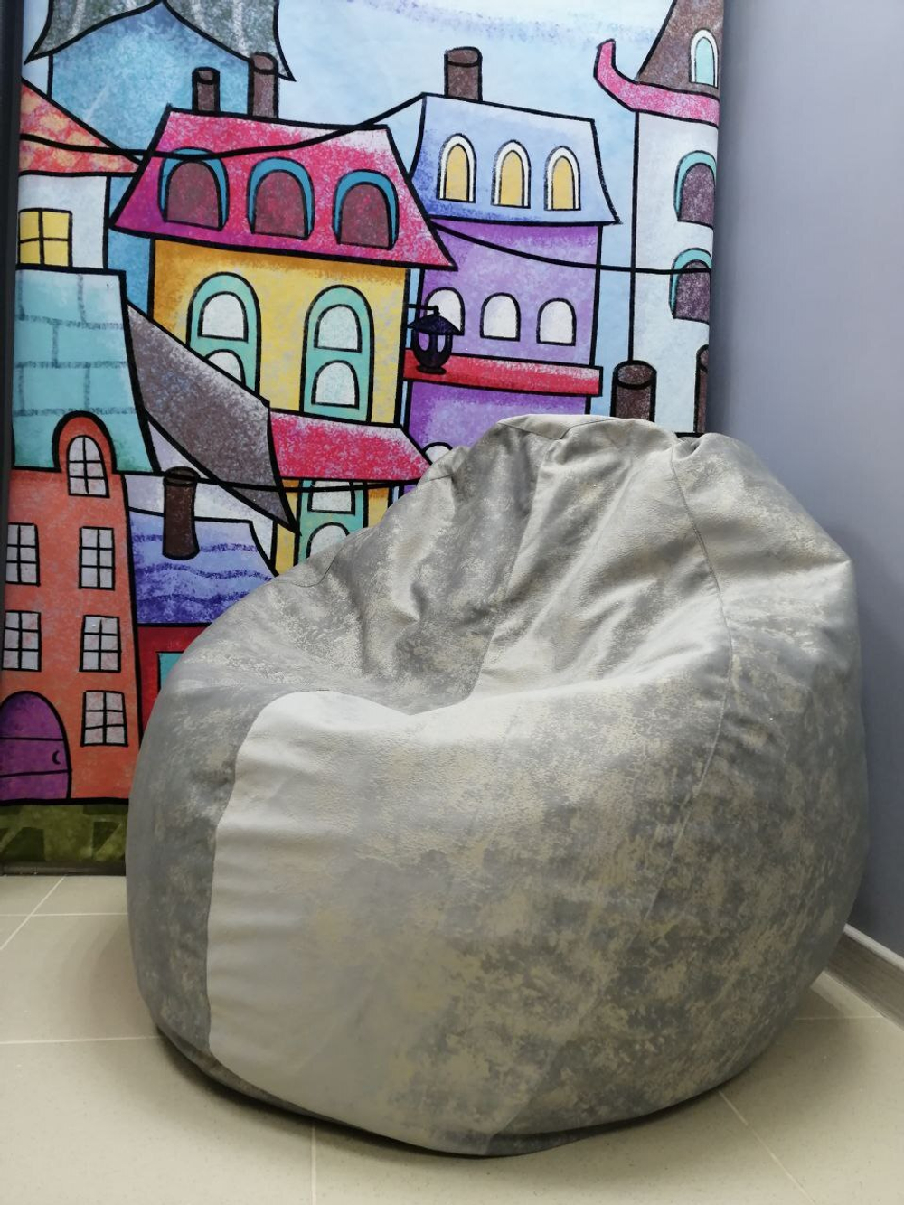 Кресло груша Сильвия серое