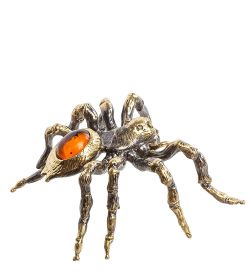 AM- 713 Фигурка «Паук» (латунь, янтарь)