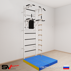Шведская стенка Sv Sport 5724 (Турник стандарт/Брусья/Лестница/Мат 1м)