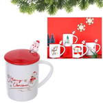 Кружка керамическая 450мл «С рождеством» с крышкой и ложкой