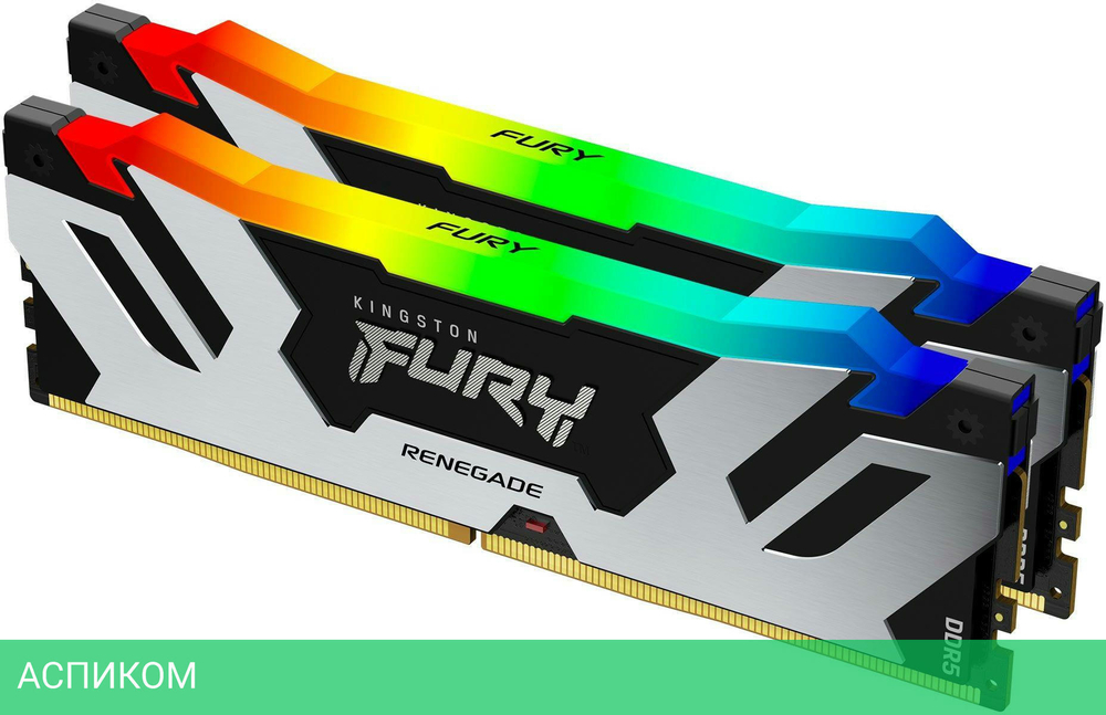 Оперативная память Kingston Fury Renegade Silver/Black 64GB DDR5 RGB XMP (KF564C32RSAK2-64)