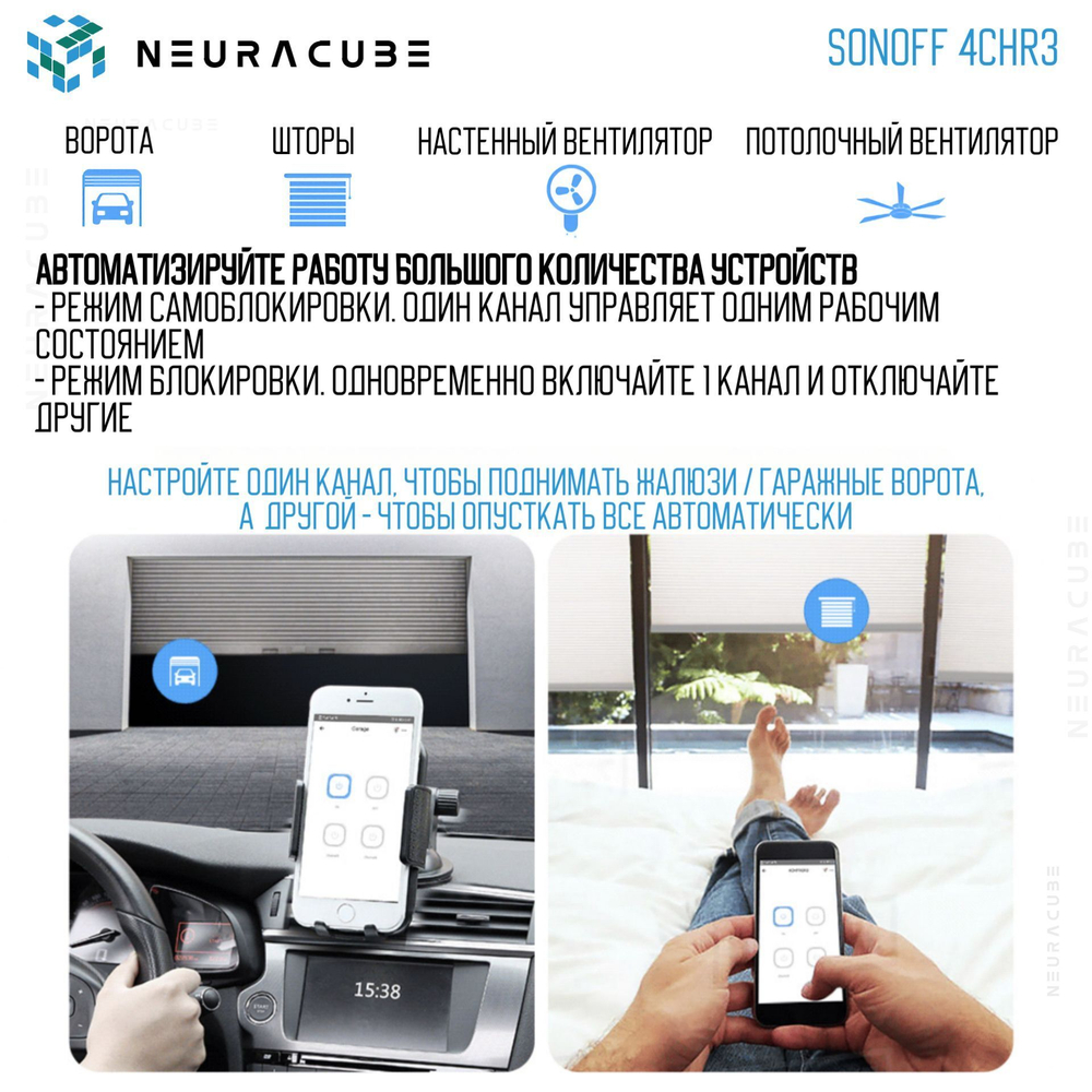 WiFi Реле Sonoff 4CHR3 (Работает с Алисой)
