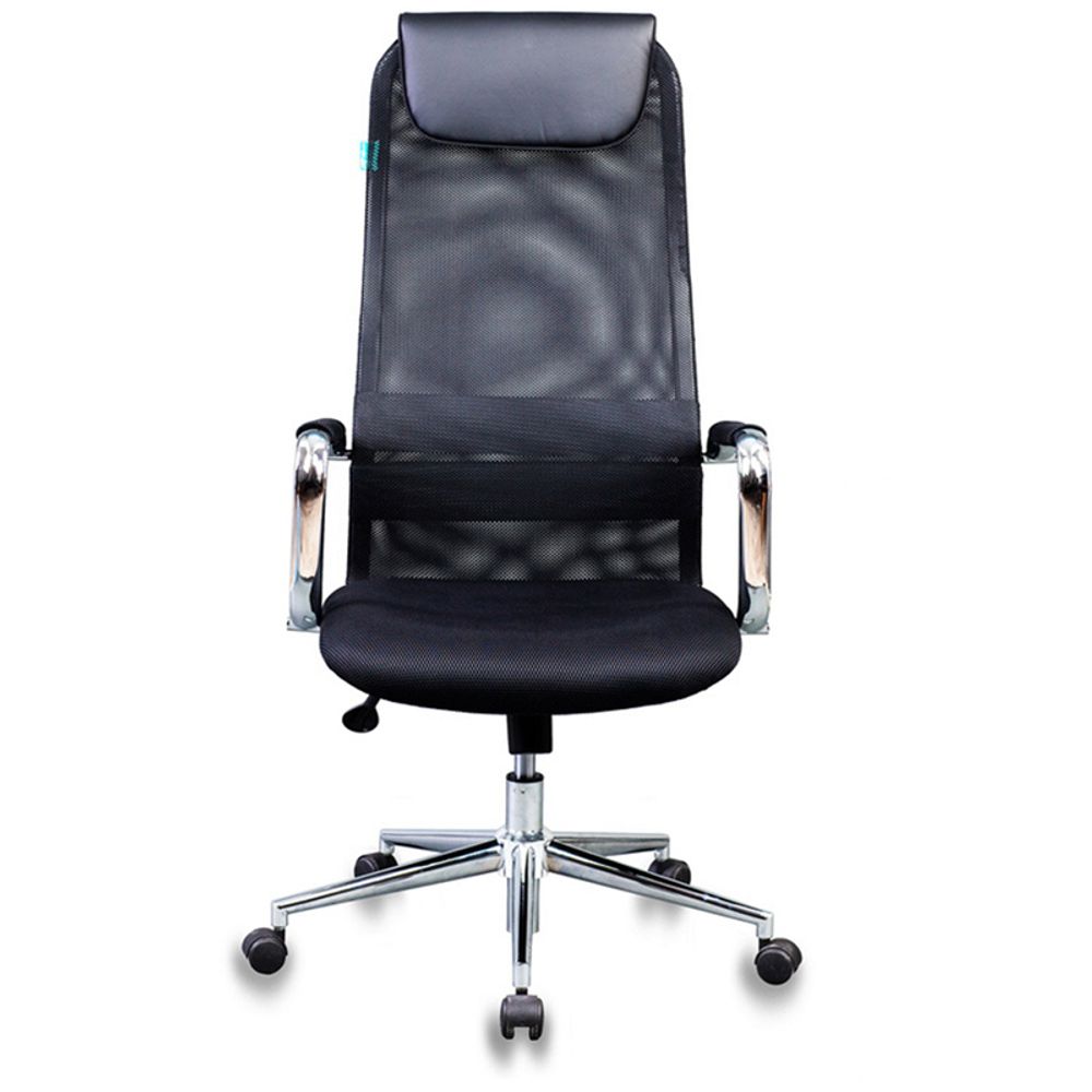 Кресло руководителя Бюрократ KB-9N/BLACK, СН, TW-01/TW-11 ткань черная/сетка черная