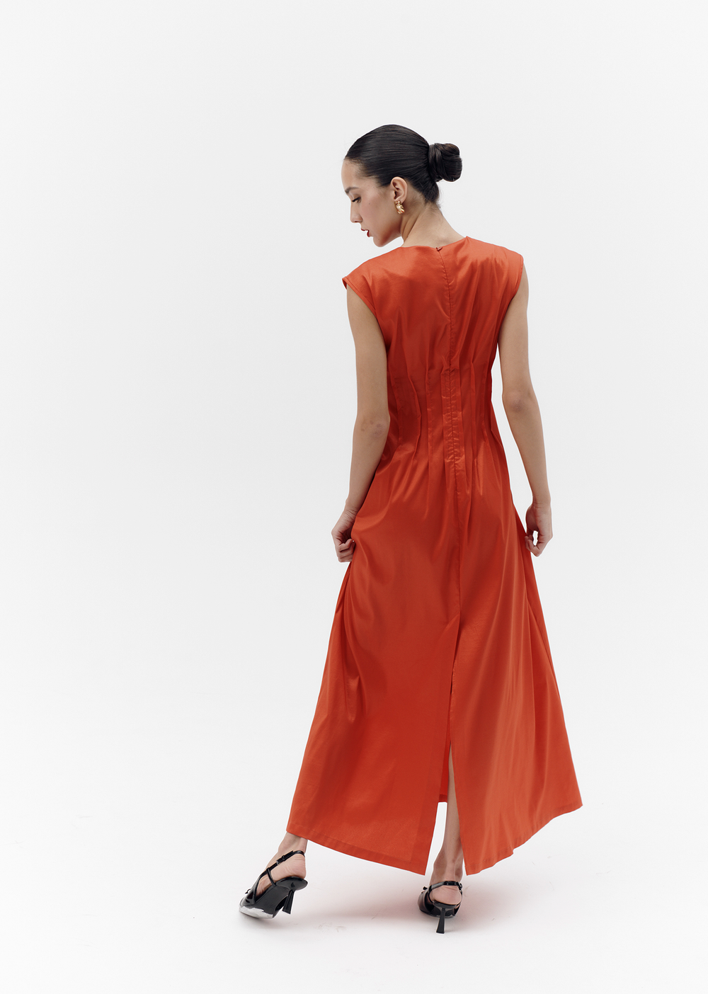 Платье с защипами, м. 2459 красный, р. XS