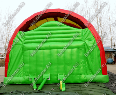 Надувной батут "Страна Сафария-2" с крышей и высокими горками 13*7*6 м