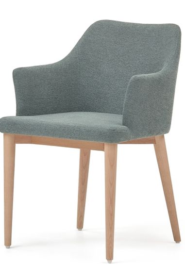 Croft Стул из синели темно-зеленого цвета с ножками из массива ясеня Испания La Forma