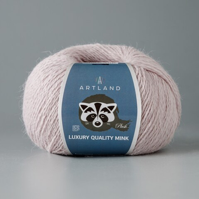 Пряжа "Норка" длинноворсовая Luxury, пух норки-70 % нейлон-30 %, пыльно-розовый