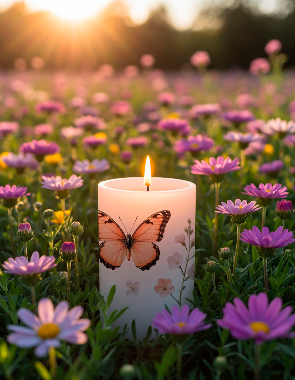 Трансфер переводной - декаль для свечей и гипса бабочки 003 А5