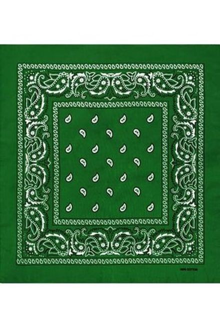 Бандана зеленая пейсли огурцы