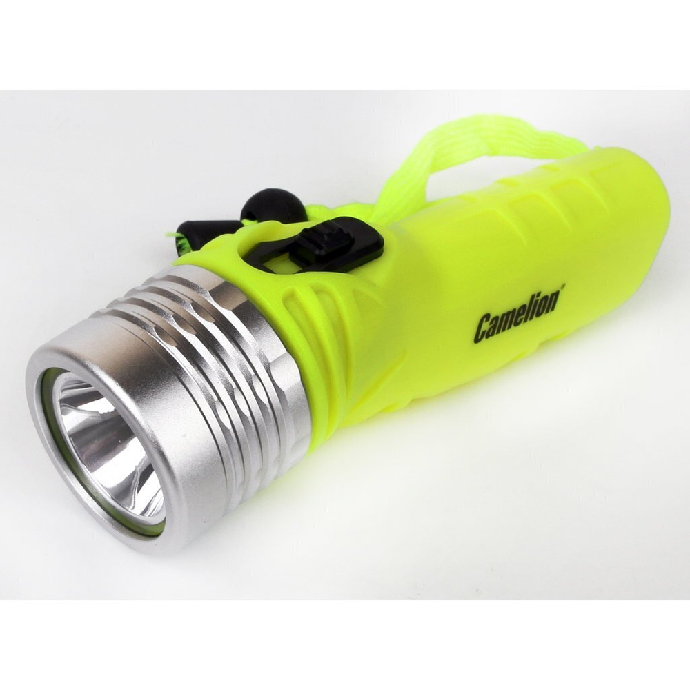 Фонарь Camelion, LED 3W Toshiba, пластик, жел, 4xLR6, дайв, алюминий, блистер, LED51534