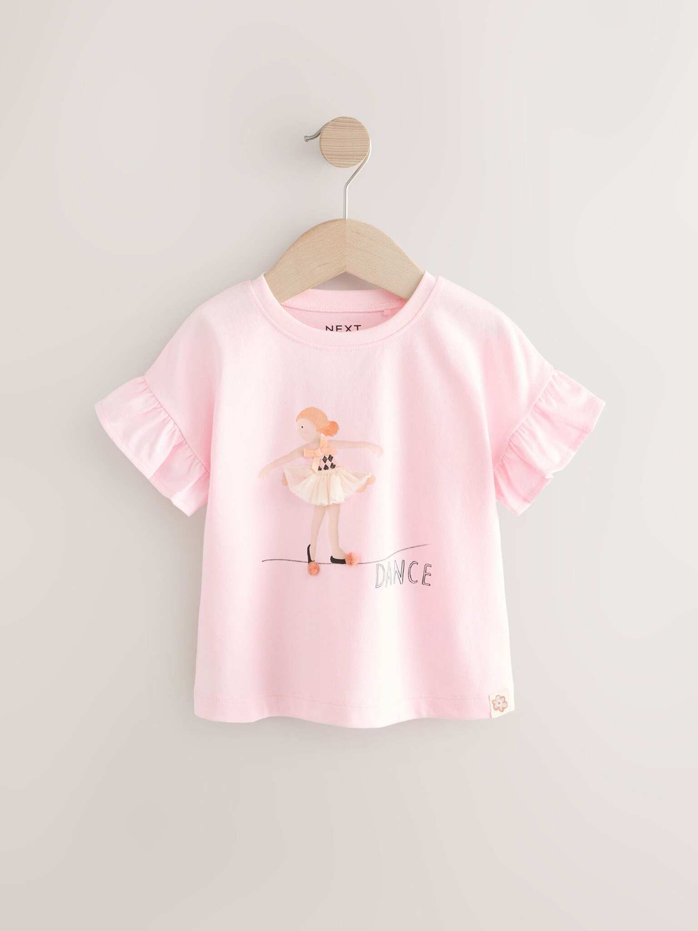 Футболка для девочки Next E65-393, 3 шт., Розовый, Белый