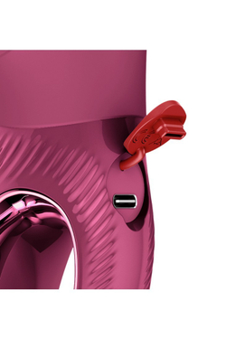 Бордовый вибратор с клиторальным стимулятором Miss Bi