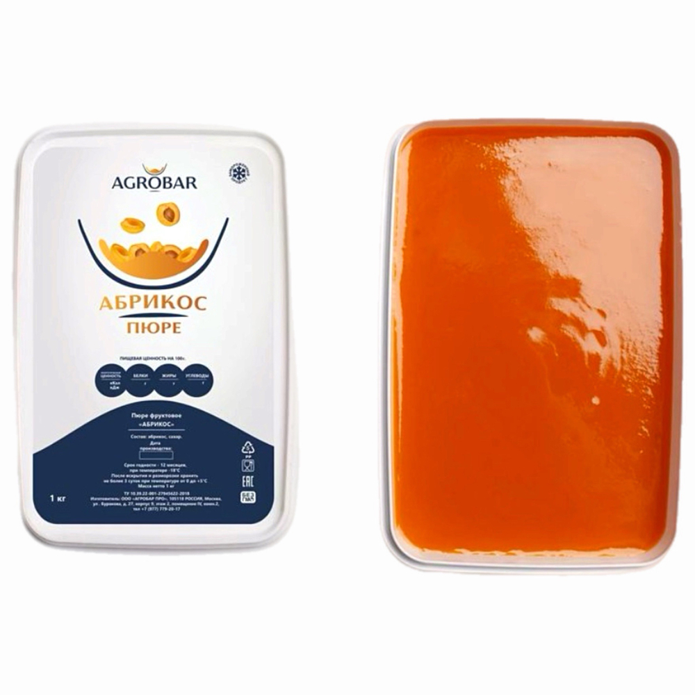 Пюре замороженное Абрикос «AGROBAR» 1 кг