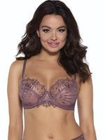 Бюстгальтер с шитыми мягкими чашками с вышивкой (Размер: 75F) (Цвет: какао)