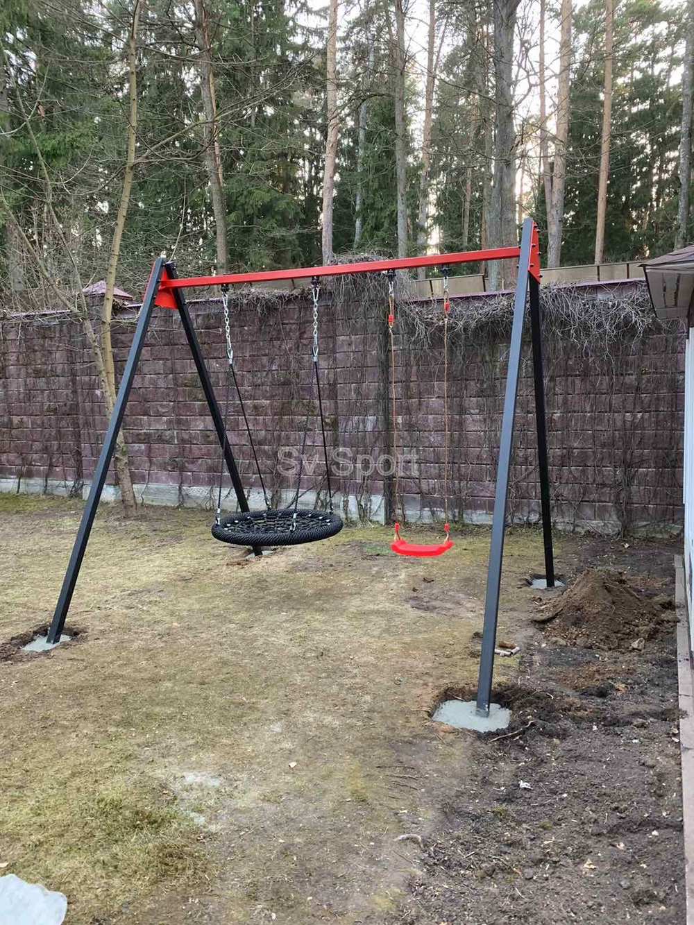 Монтаж уличных качелей Sv Sport