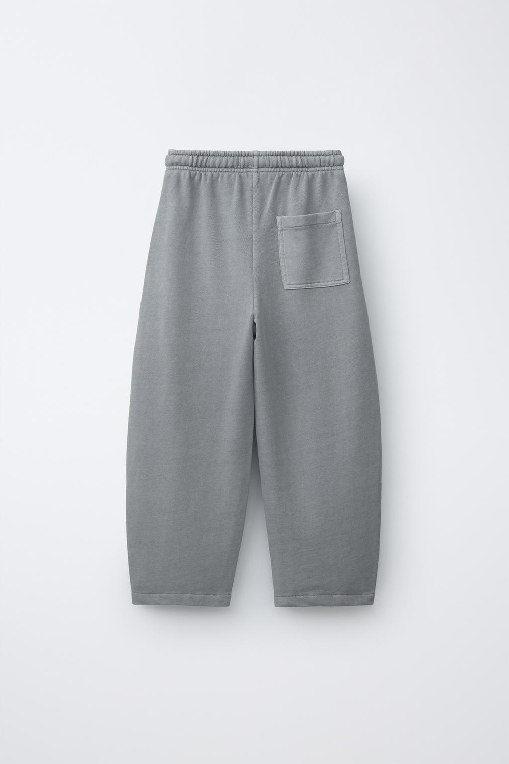 ZARA БРЮКИ BARREL С РАЗРЕЗАМИ, СЕРОВАТЫЙ