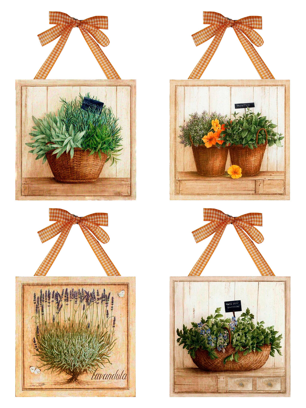 Четыре панно "Прованские травы"