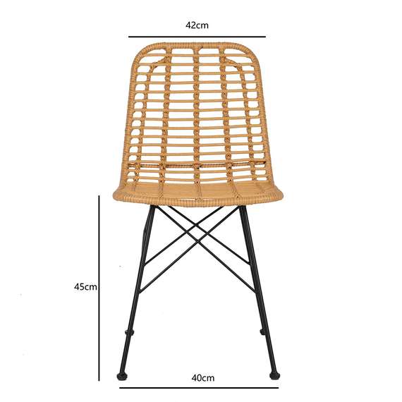 Стул Vetle Flat, светлый ротанг