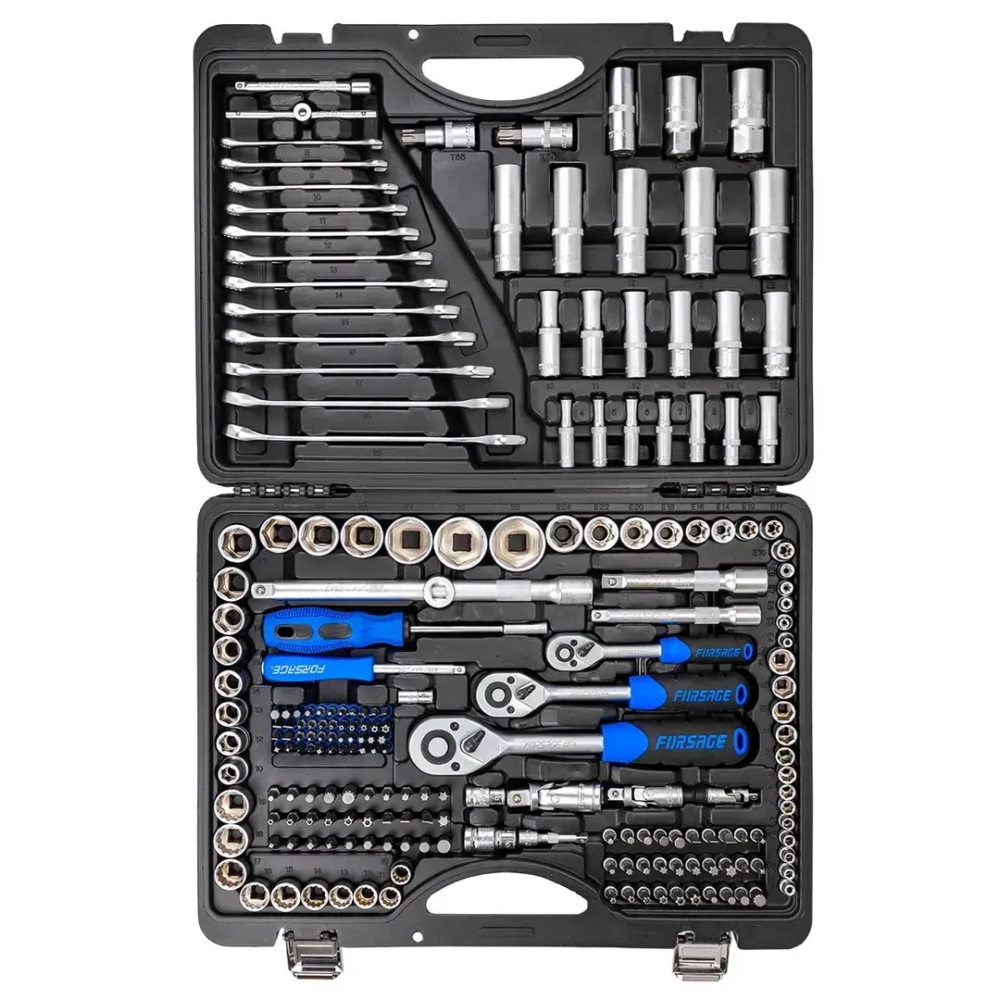 Набор инструментов 216пр. 1/4'', 3/8'', 1/2''(6гр.)(4-32мм)(NEW) Forsage F-38841(38841-5)