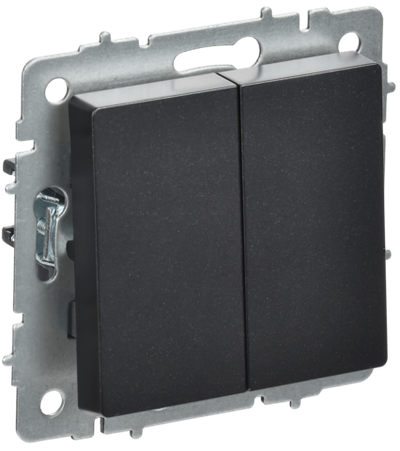 BRITE Выключатель 2-клавишный перекрестный 10А ВС10-2-3-БрЧ черный IEK
