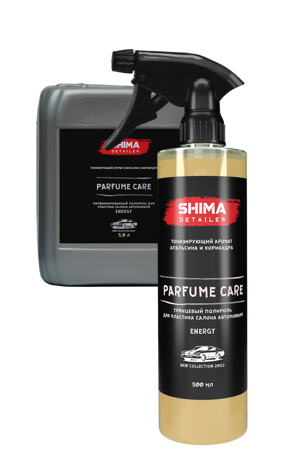 SHIMA DETAILER "PARFUME CARE" ENERGY  500 мл (Парфюмированный полироль для пластика салона автомобиля) (глянцевый эффект)